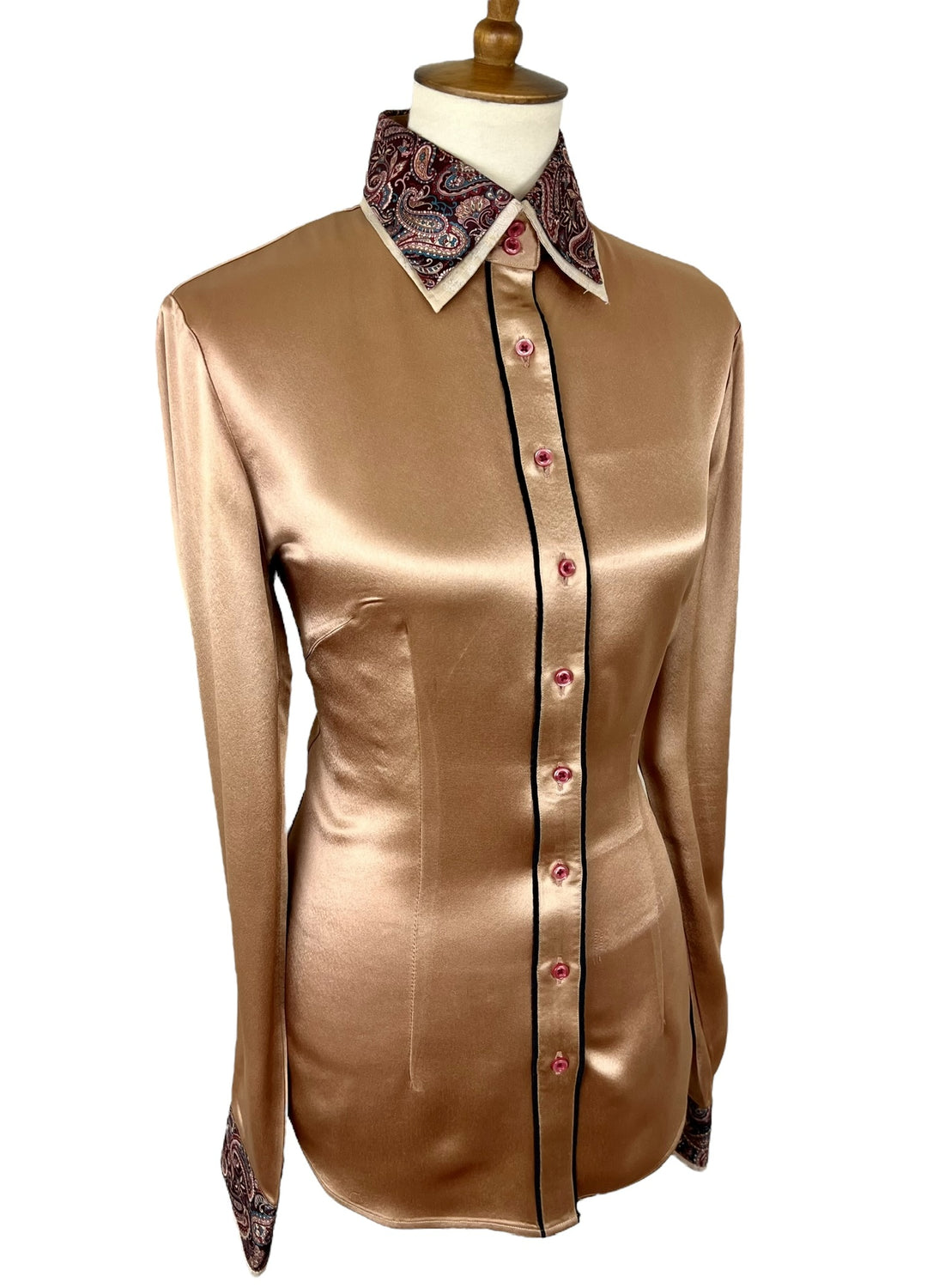Bronze Satin Western Shirt (Size 38/40) - Ref. 110