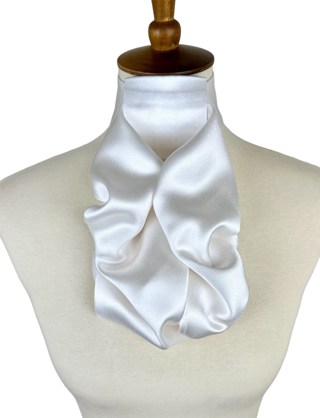 Solid White Satin Stock Tie