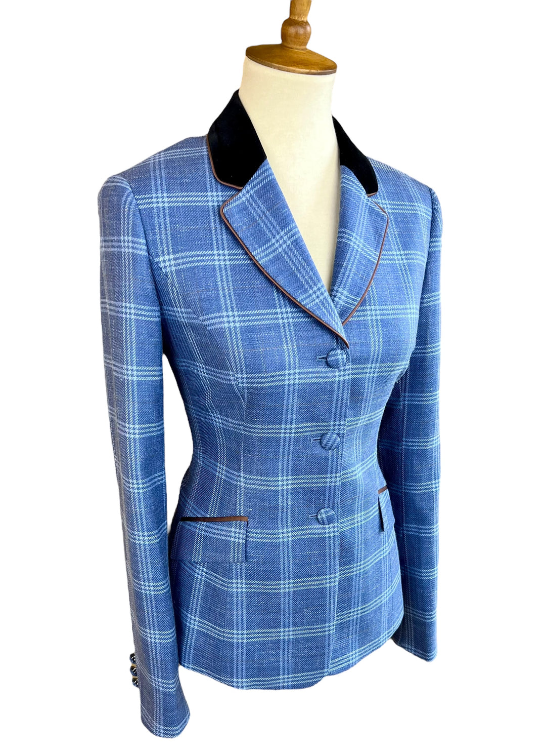 Blue Plaid Show Coat (Size 4)