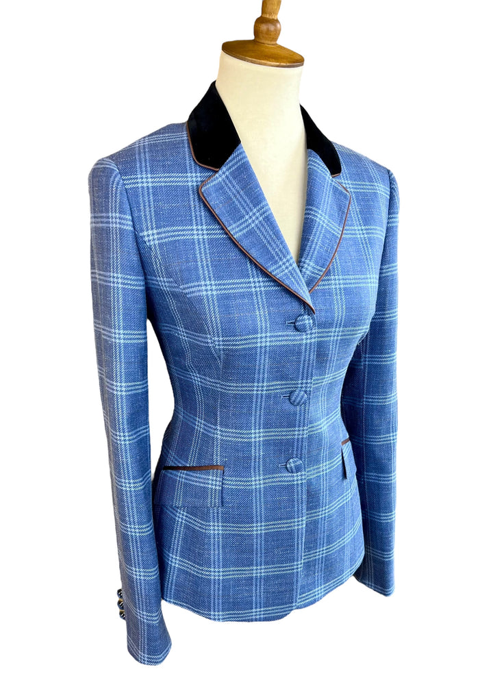 Blue Plaid Show Coat (Size 4)