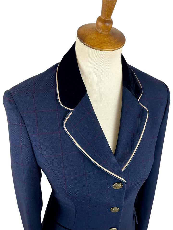 Navy & Maroon Plaid Hunt Coat  (Size 4)