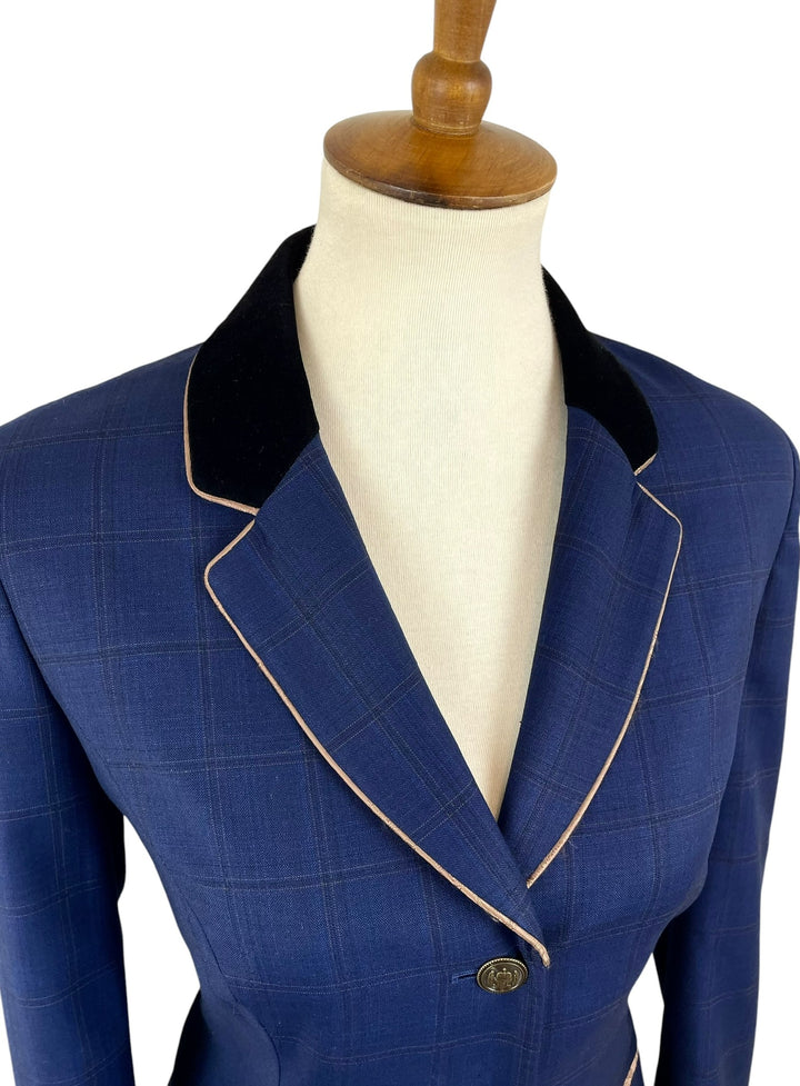 Blue Windowpane Hunt Coat (Size 10/12 Short) - Ref. 263