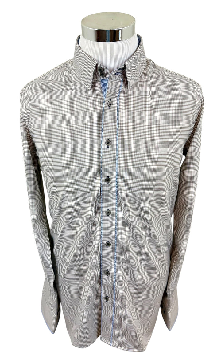 Men's Brown Plaid Shirt