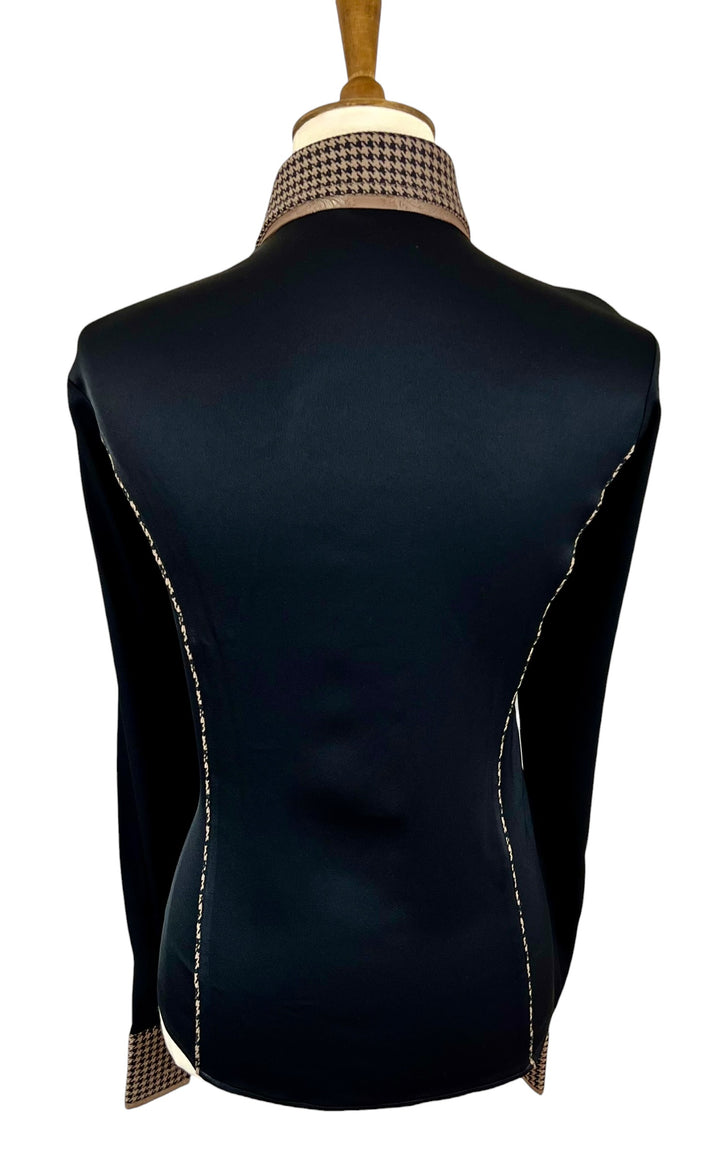 Black & Caramel Houndstooth Western Shirt