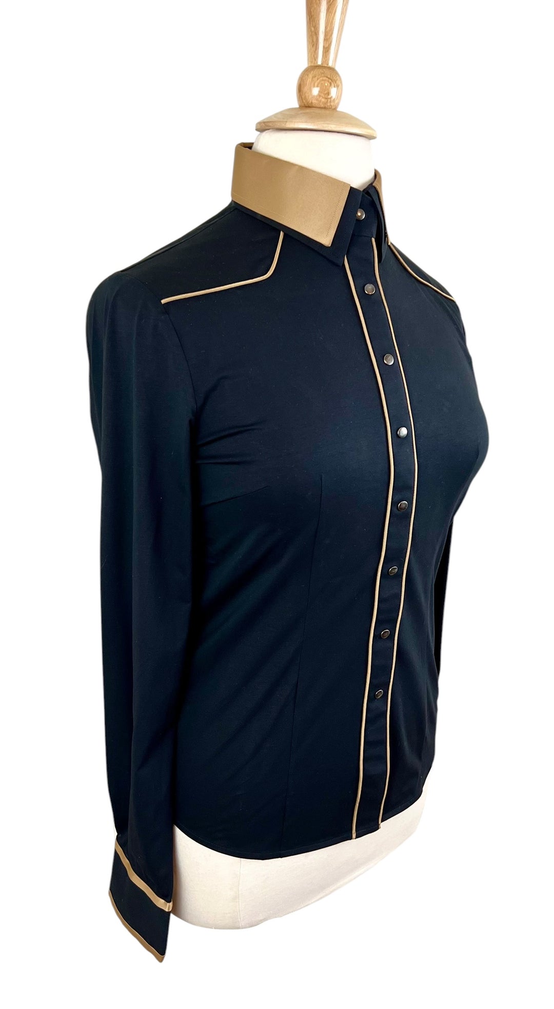 Black & Gold Western Shirt (Size 42)