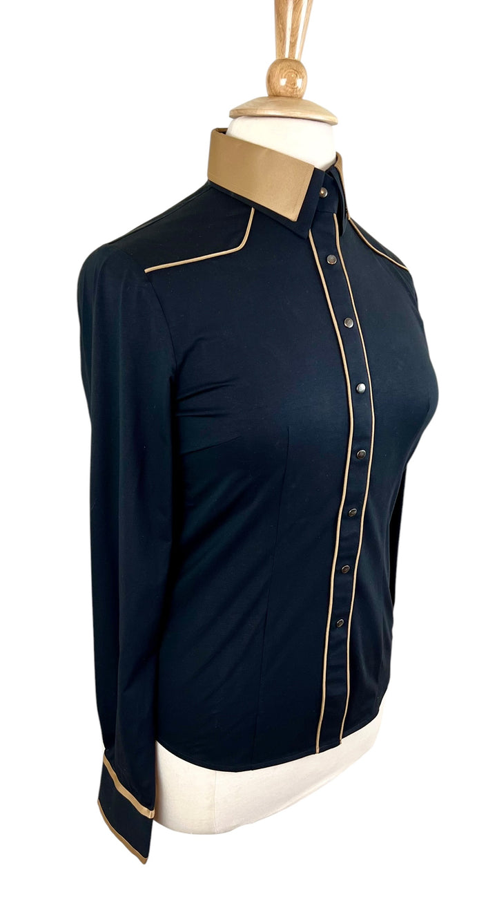 Black & Gold Western Shirt (Size 42)