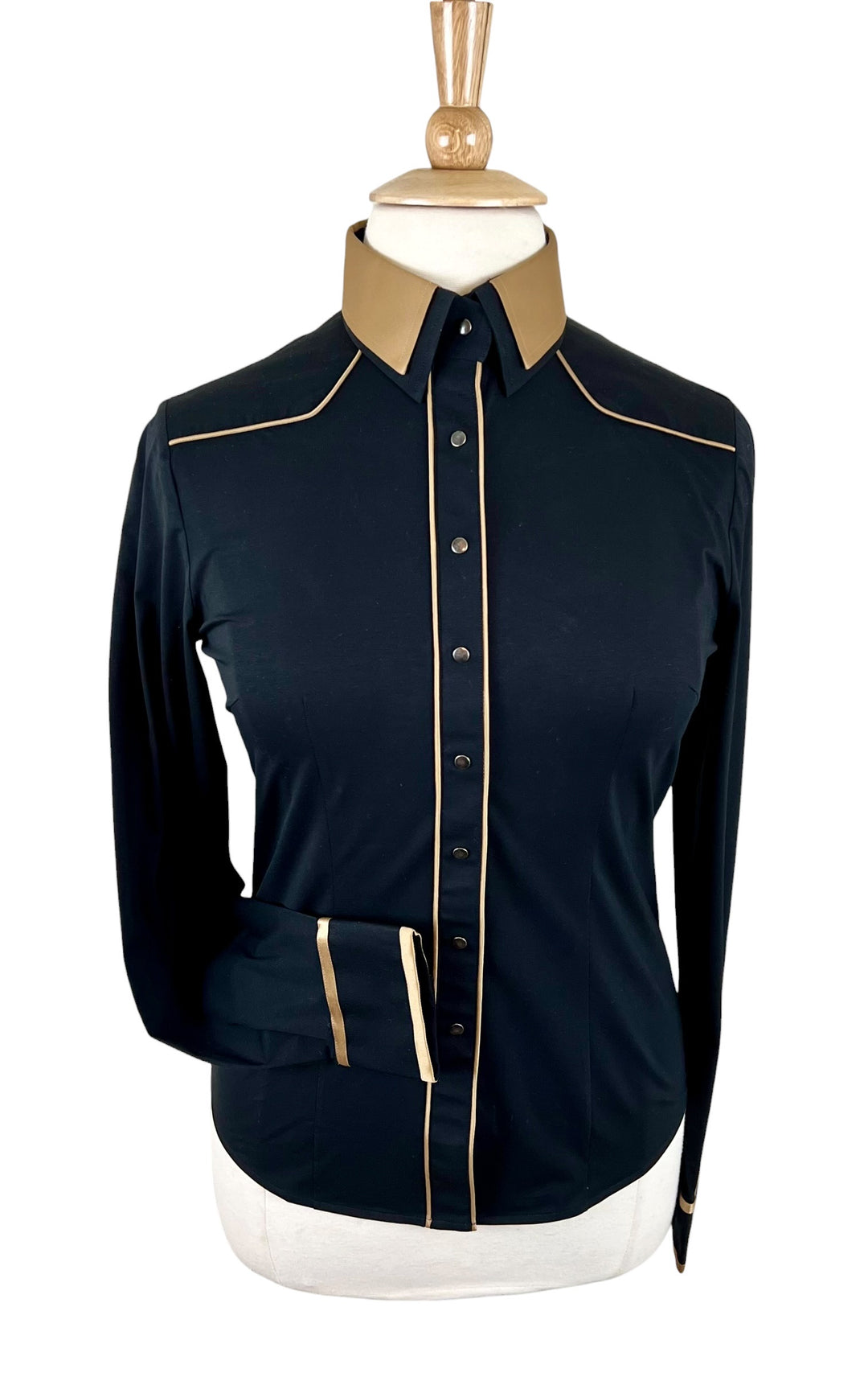 Black & Gold Western Shirt (Size 42)