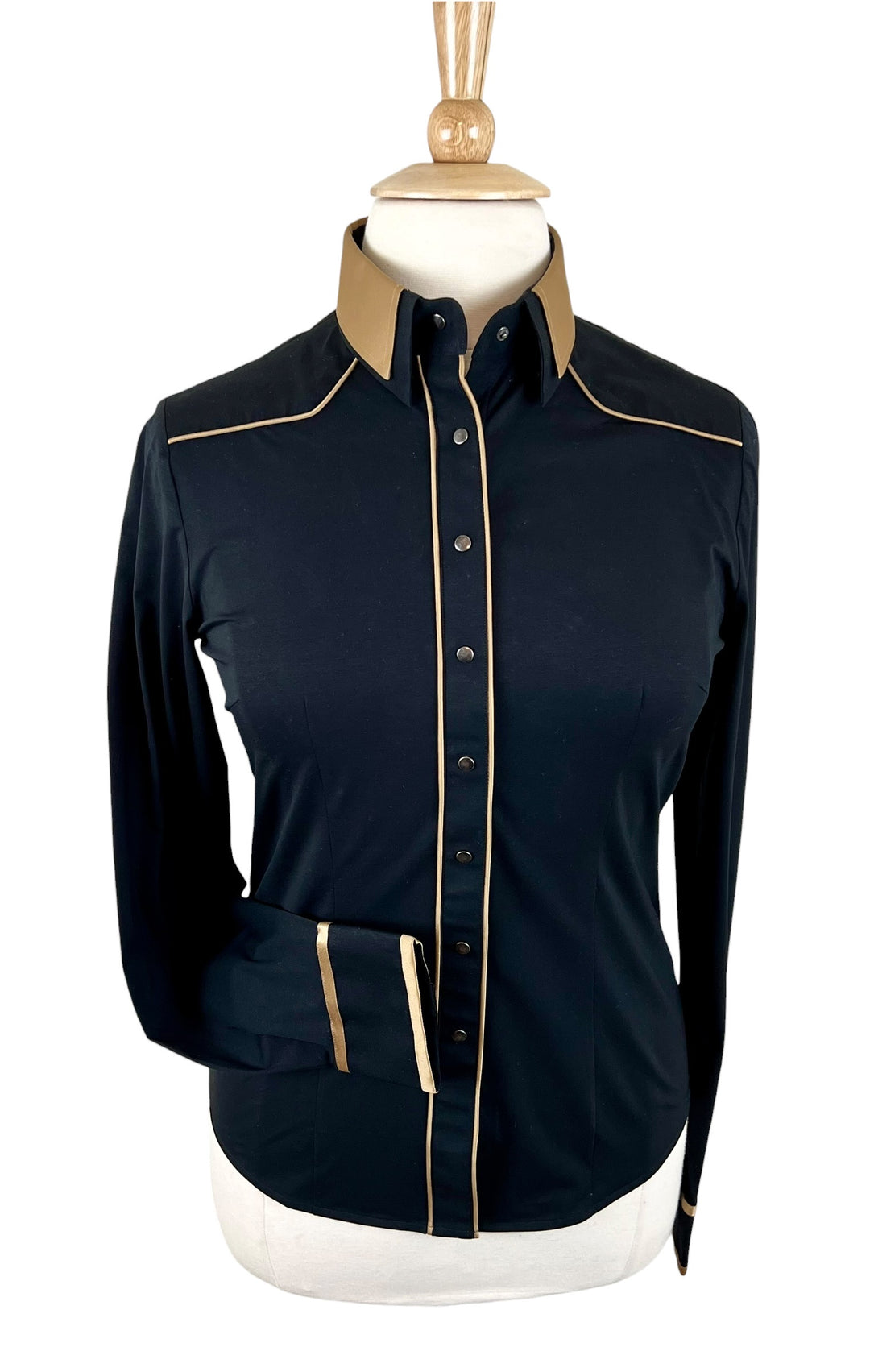 Black & Gold Western Shirt (Size 42) Custom Collars Boutique Black & Gold Western Shirt (Size 42) Custom Collars Boutique