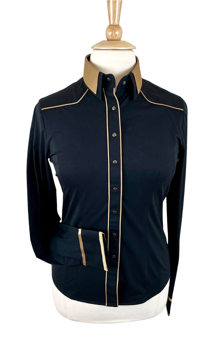 Black & Gold Western Shirt (Size 42)