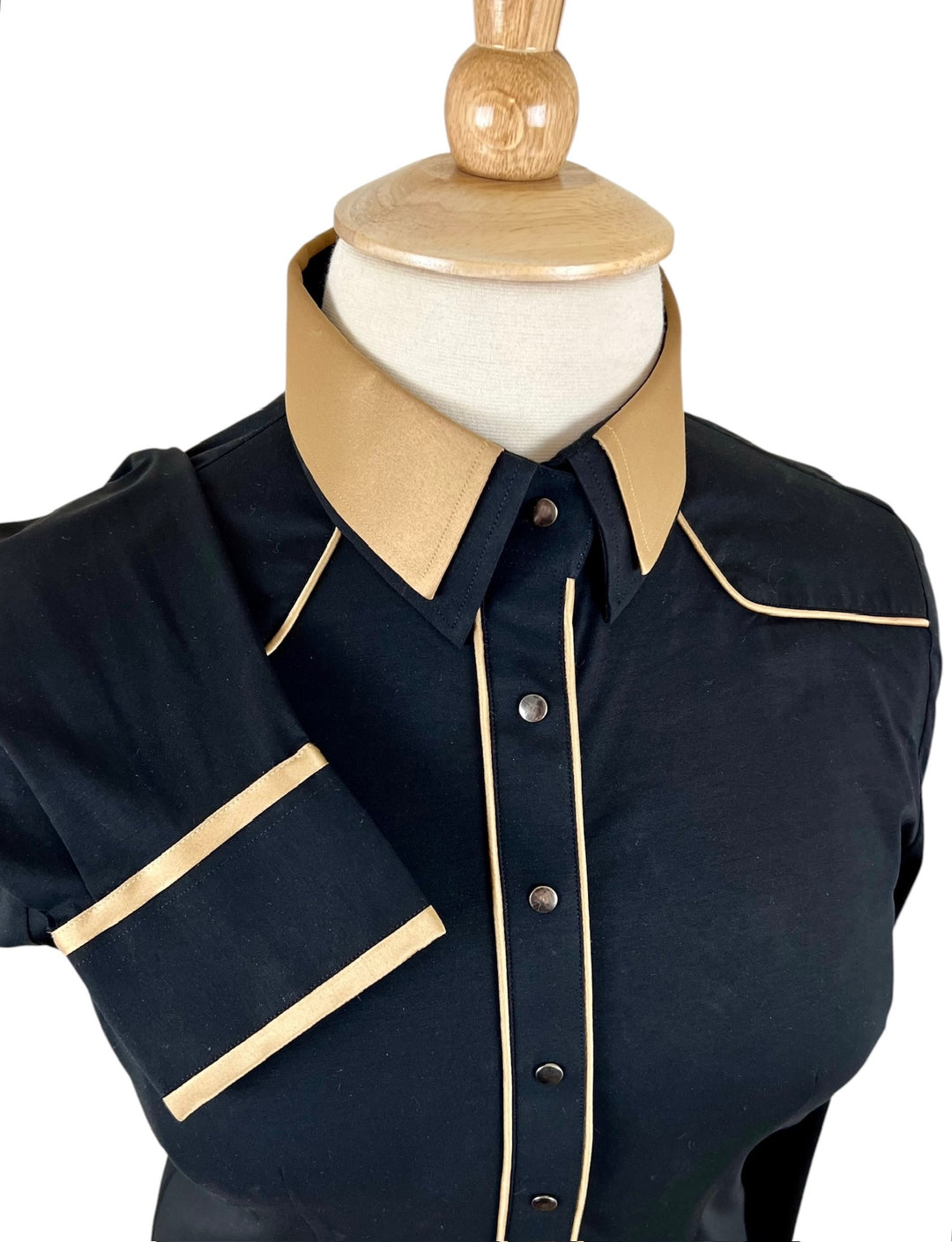 Black & Gold Western Shirt (Size 42)
