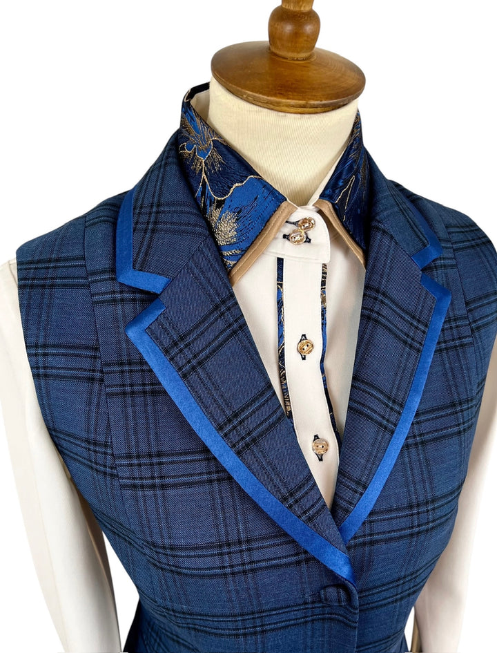 Blue Plaid Halter Vest (Size 6/8)