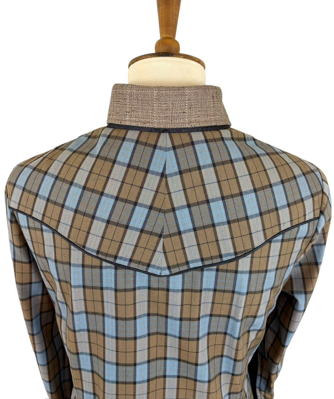 Blue & Brown Plaid Western Shirt (Size 38)