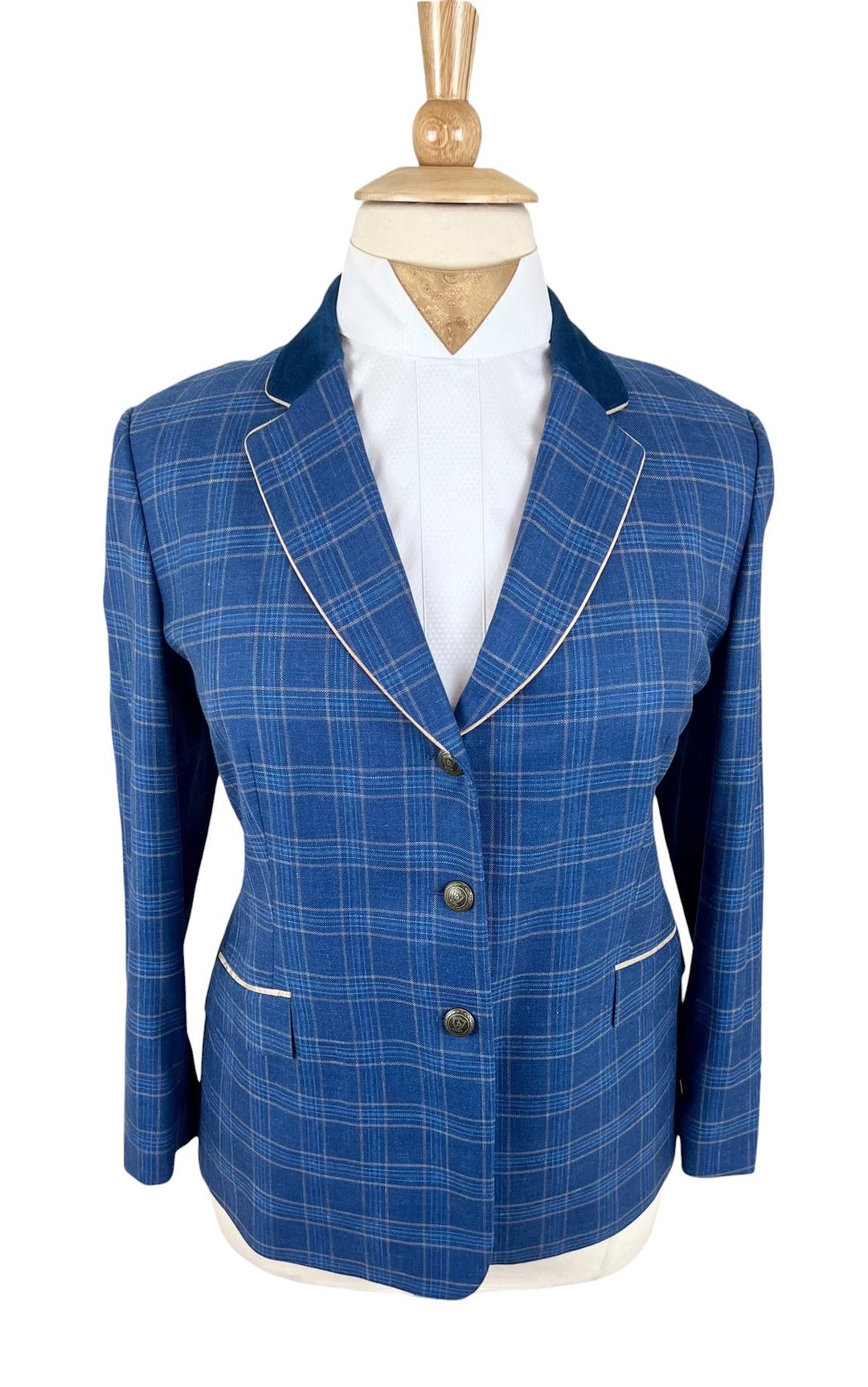 Blue Plaid w/ Light Gold Hunt Coat (Size 18) - Ref. 274