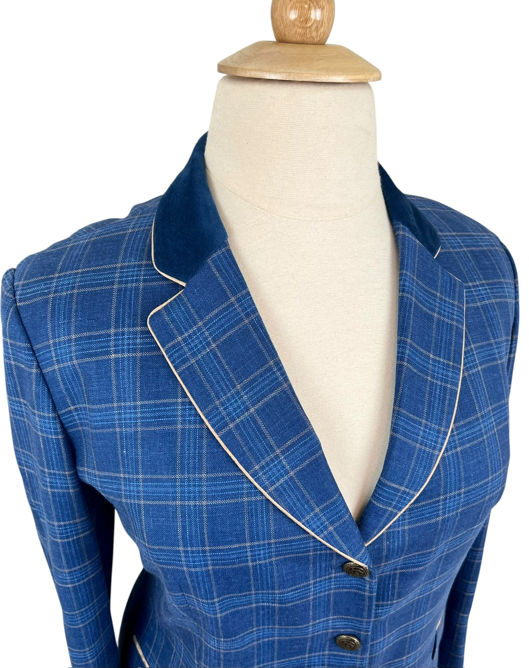 Blue Plaid w/ Light Gold Hunt Coat (Size 18) - Ref. 274