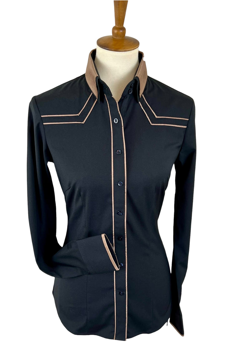 Black & Mocha Western Shirt (Size 34)