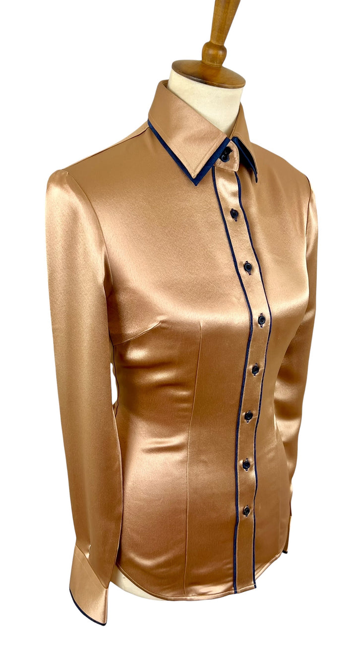 Bronze Silk Western Shirt (Size 36)