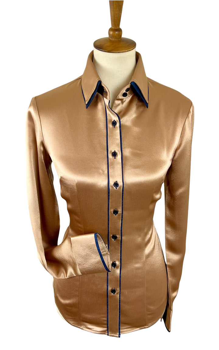 Bronze Silk Western Shirt (Size 36)