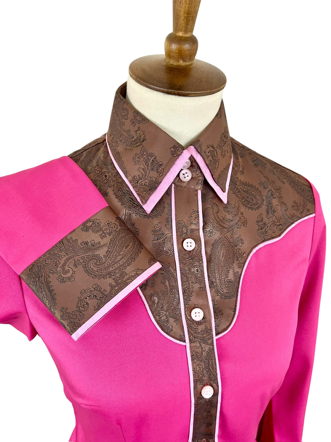 Hot Pink & Chocolate Western Shirt (Size 36) - Ref. 285