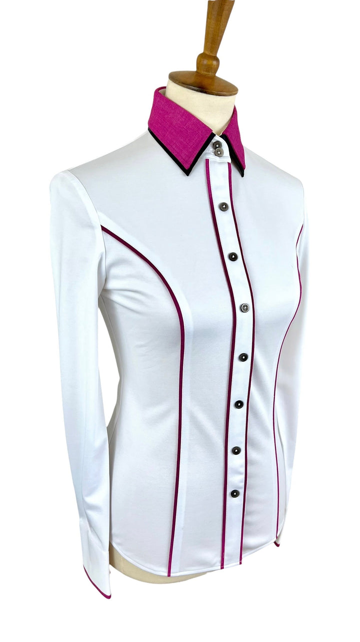 White & Pink Western Shirt (Size 32)