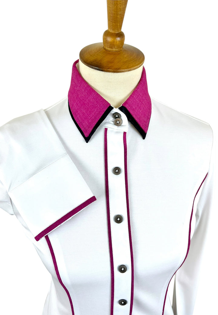 White & Pink Western Shirt (Size 32)