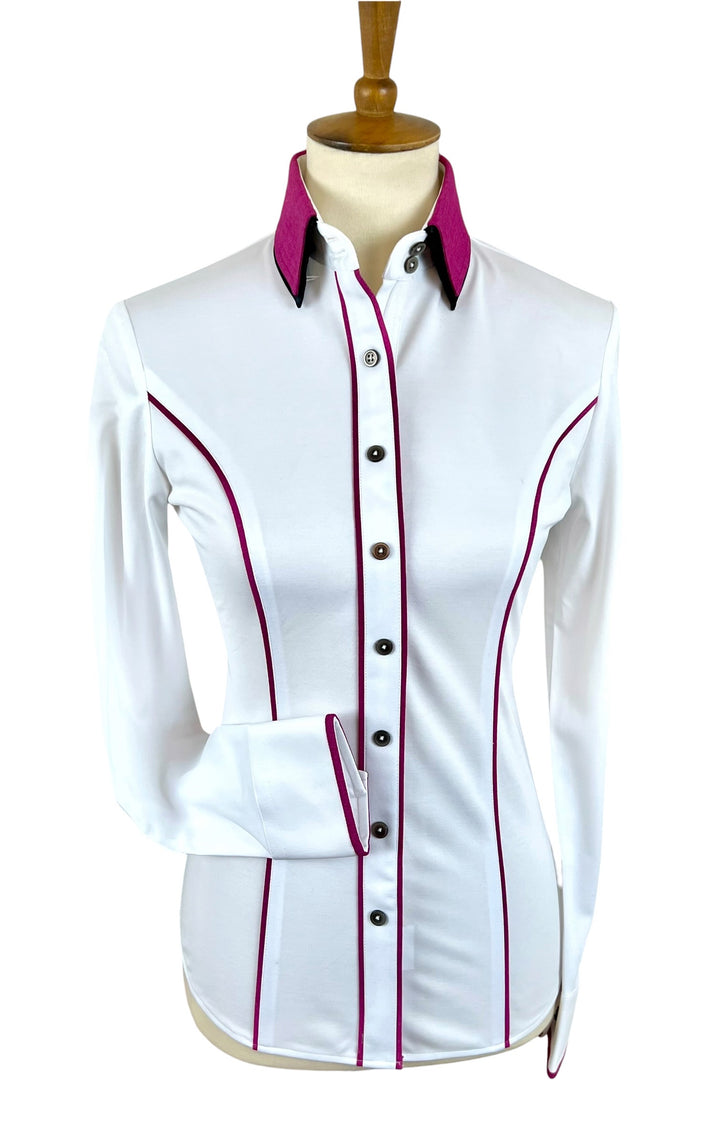 White & Pink Western Shirt (Size 32)