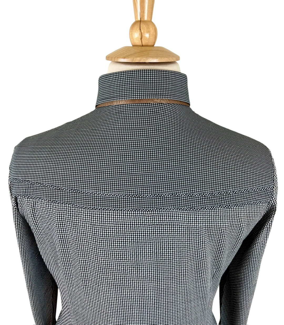 Gray Houndstooth Western Shirt (Size 42)