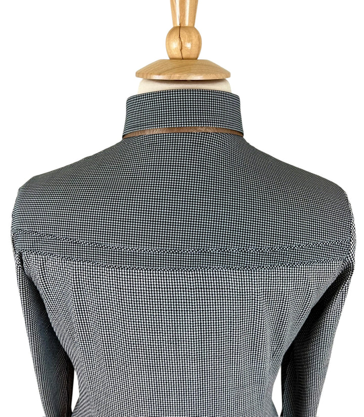 Gray Houndstooth Western Shirt (Size 42)