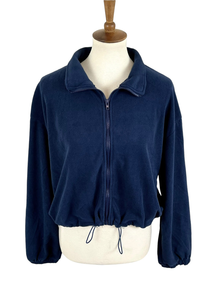 CCB Cropped Zip-Up Fleece (Navy)