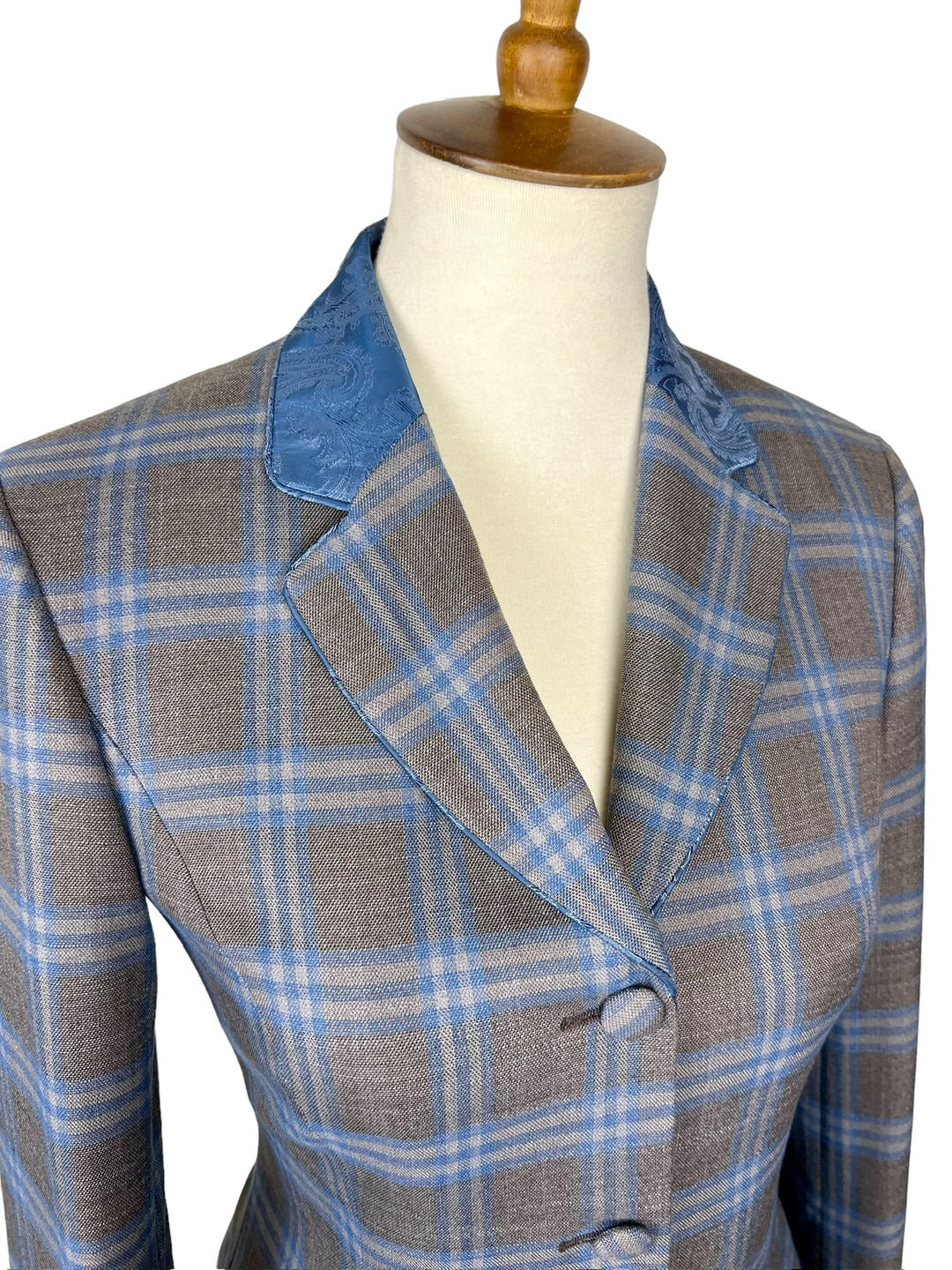 Brown & Blue Plaid Hunt Coat (Size 2)