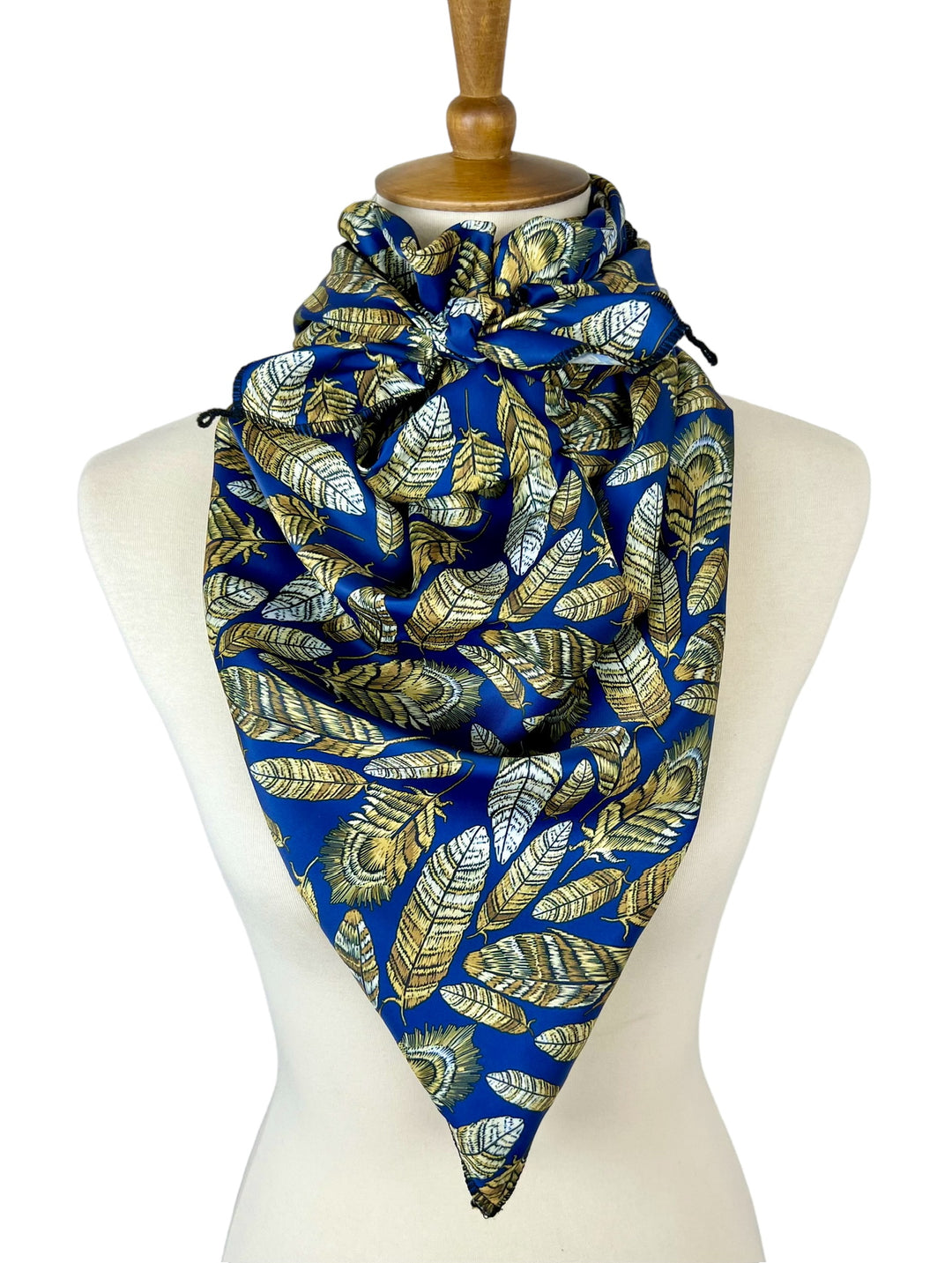 Blue & Gold Feather Scarf