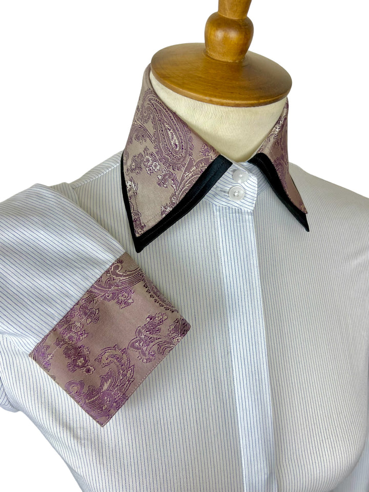 Black Showmanship Suit with Purple Accents (Size 0/2), Matching Shirt & 2 Scarves