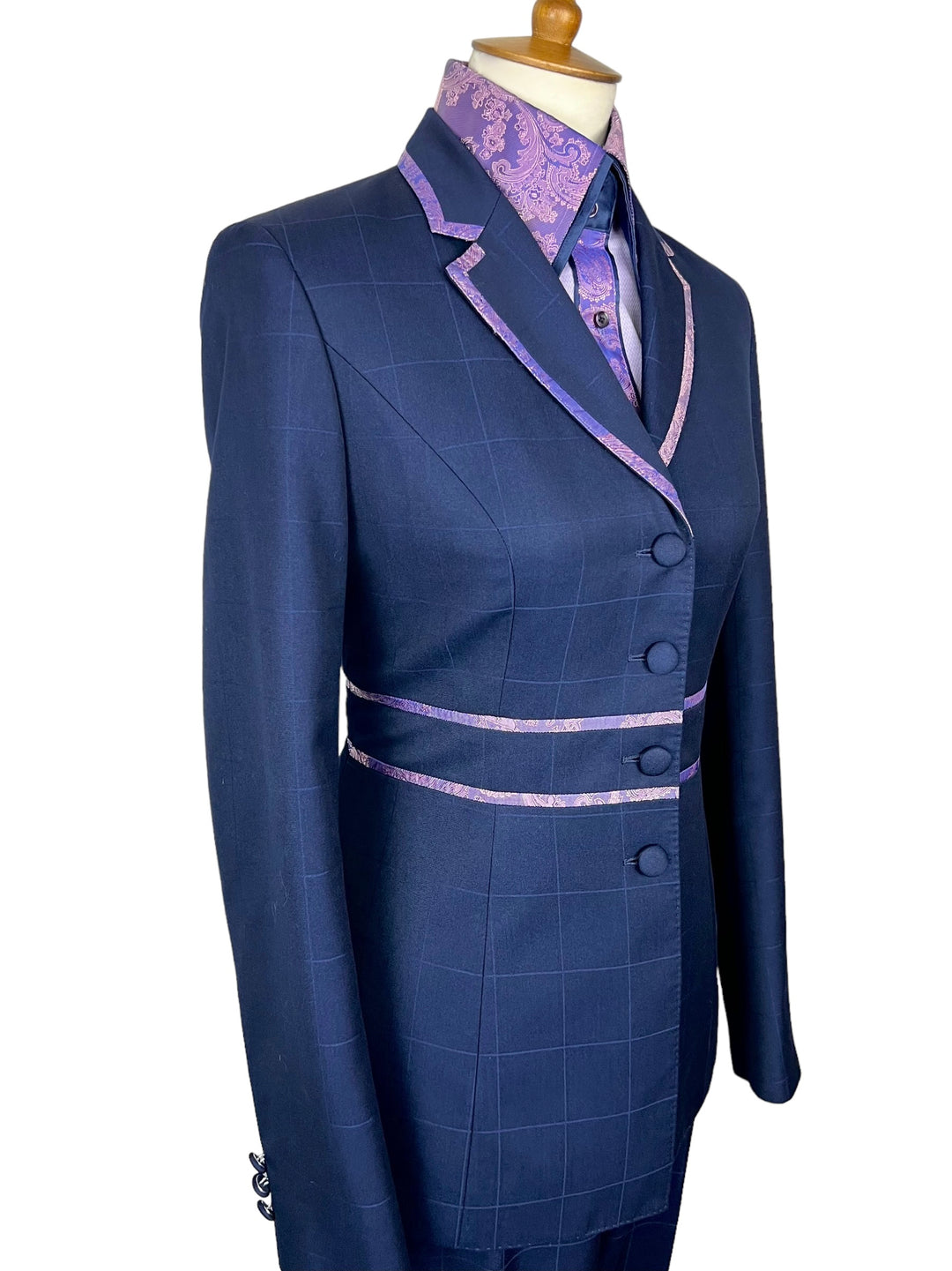 Navy Showmanship Suit with Purple Paisley Accents & Matching Shirt