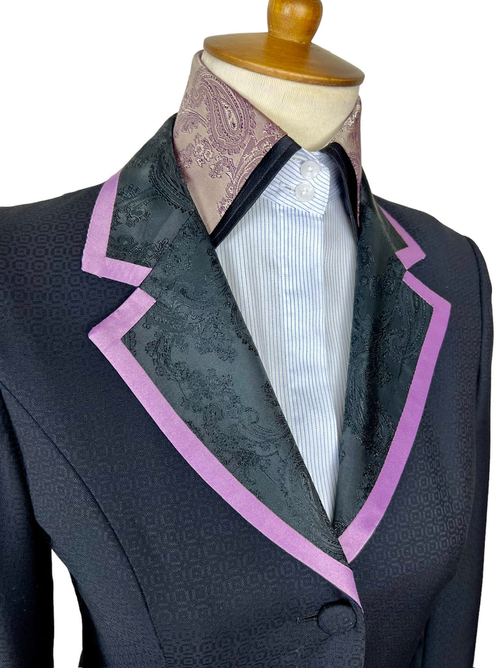 Black Showmanship Suit with Purple Accents, Matching Shirt & 2 Scarves