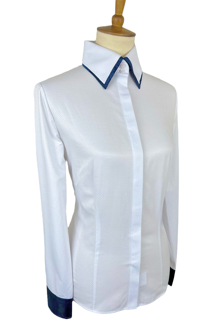 White & Blue Paisley Western Shirt