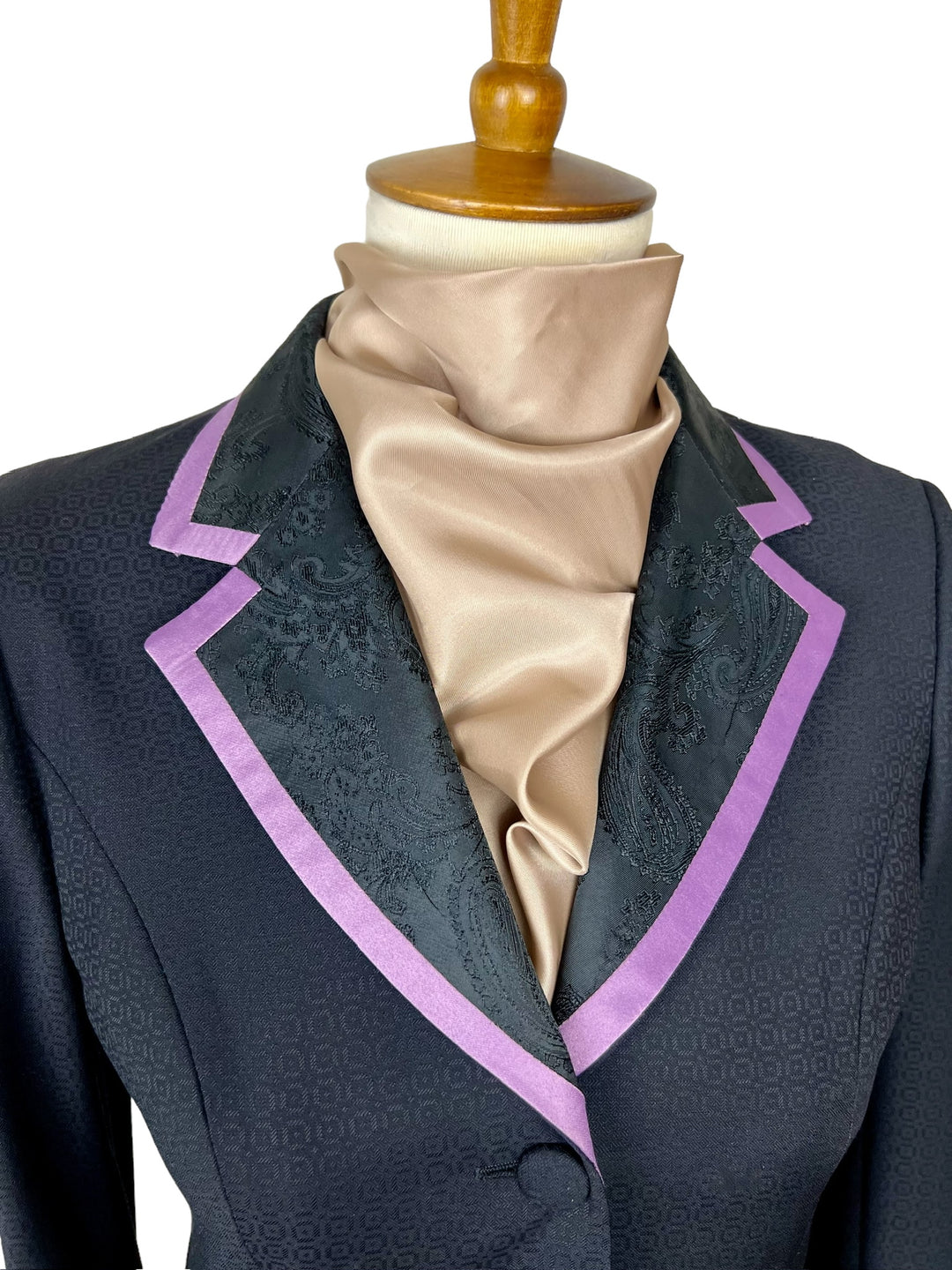 Black Showmanship Suit with Purple Accents (Size 0/2), Matching Shirt & 2 Scarves
