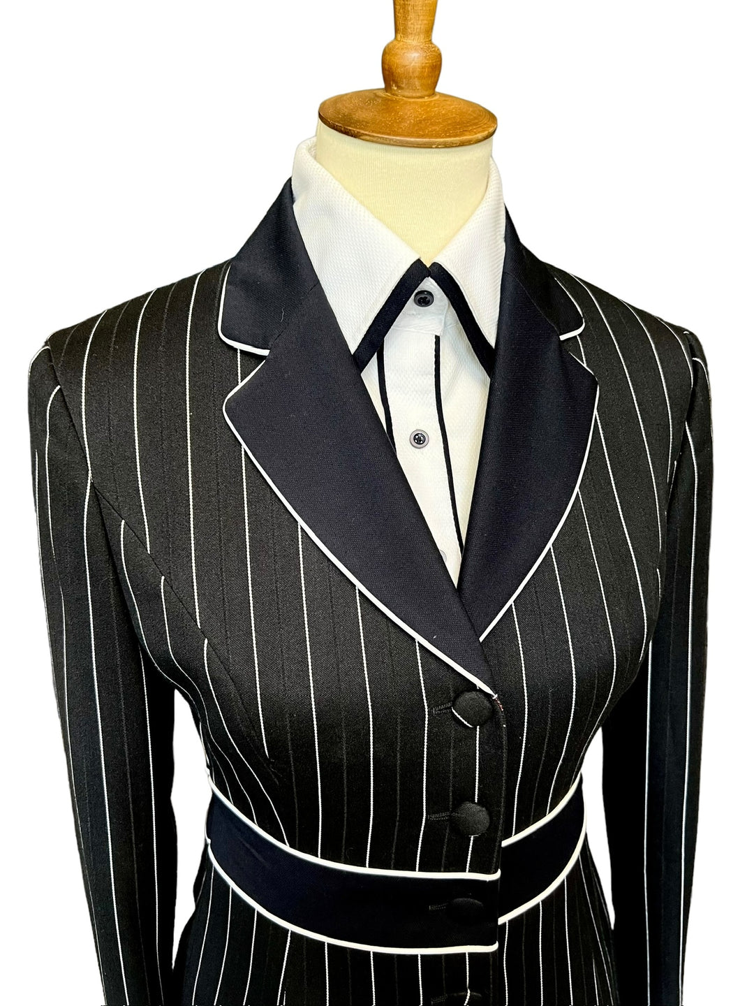 Black & White Pinstripe Showmanship Suit + Western Shirt - Ref. 151