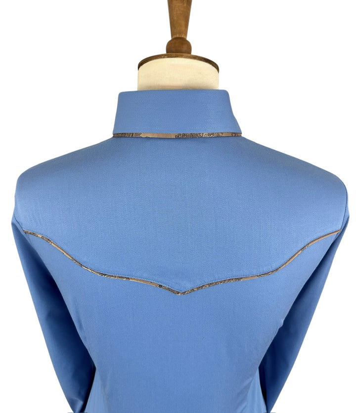 Blue w/ Brown Paisley Western Shirt (Size 36)