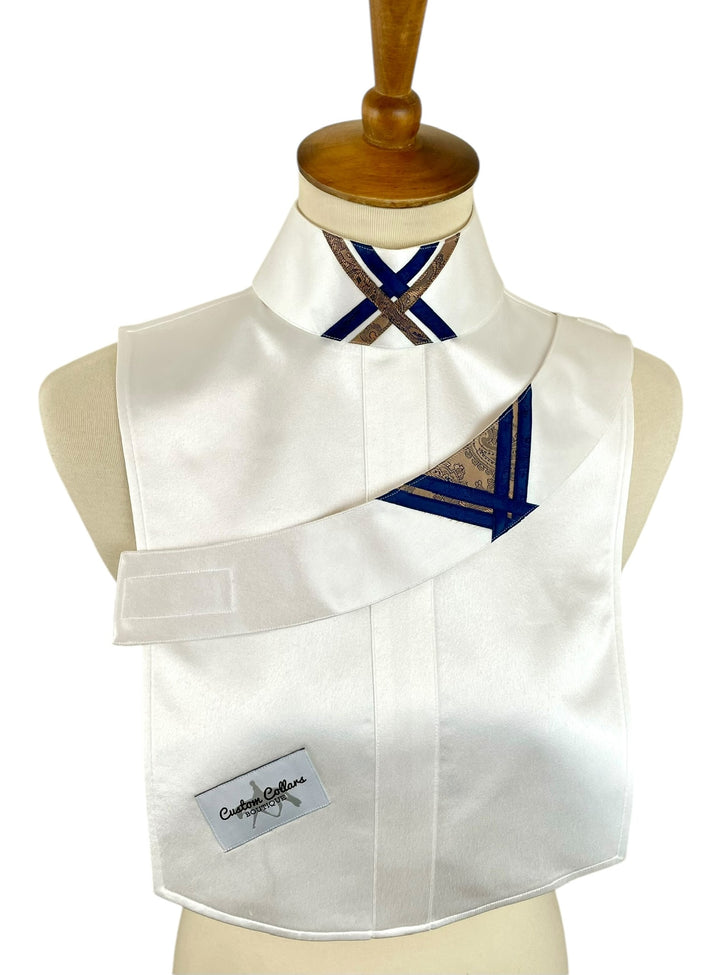 Navy & Brown Silk Dickie