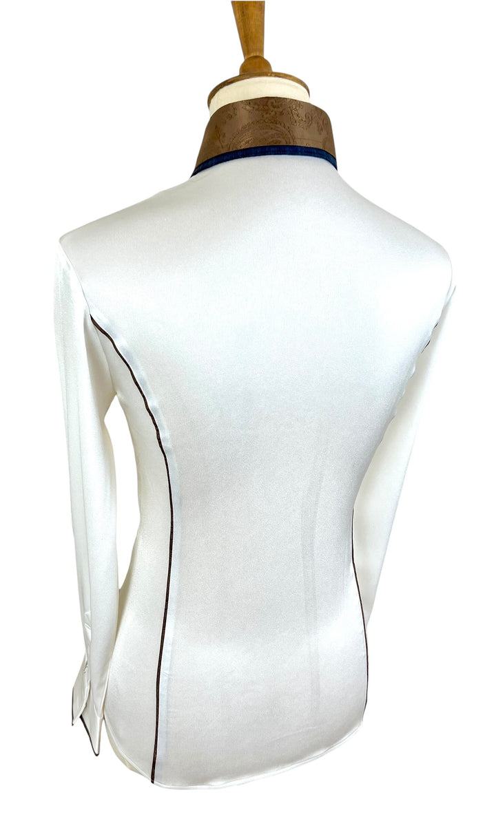 Cream Satin Western Shirt (Size 36)