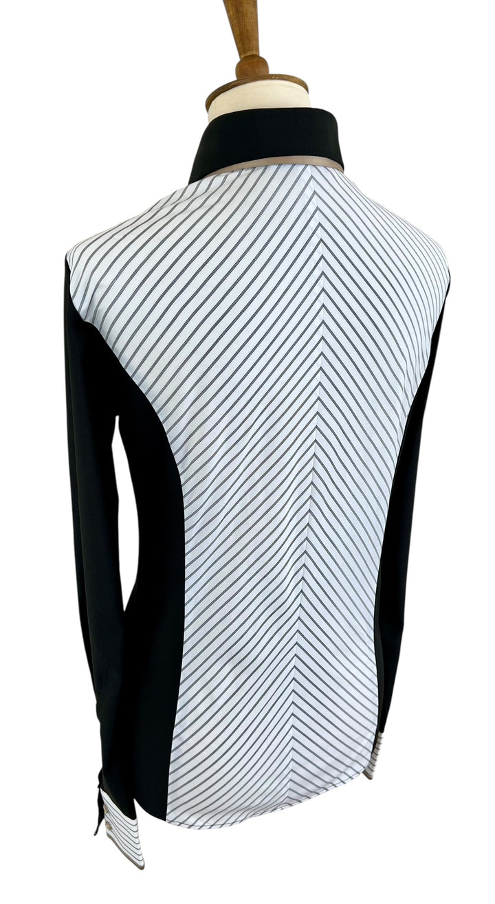 Black & White Pinstripe Western Shirt (Size 40)