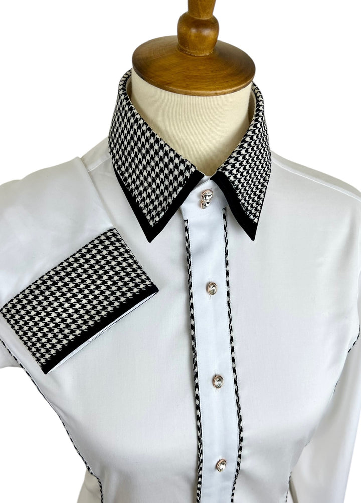 Black & White Houndstooth Western Shirt (Size 34)