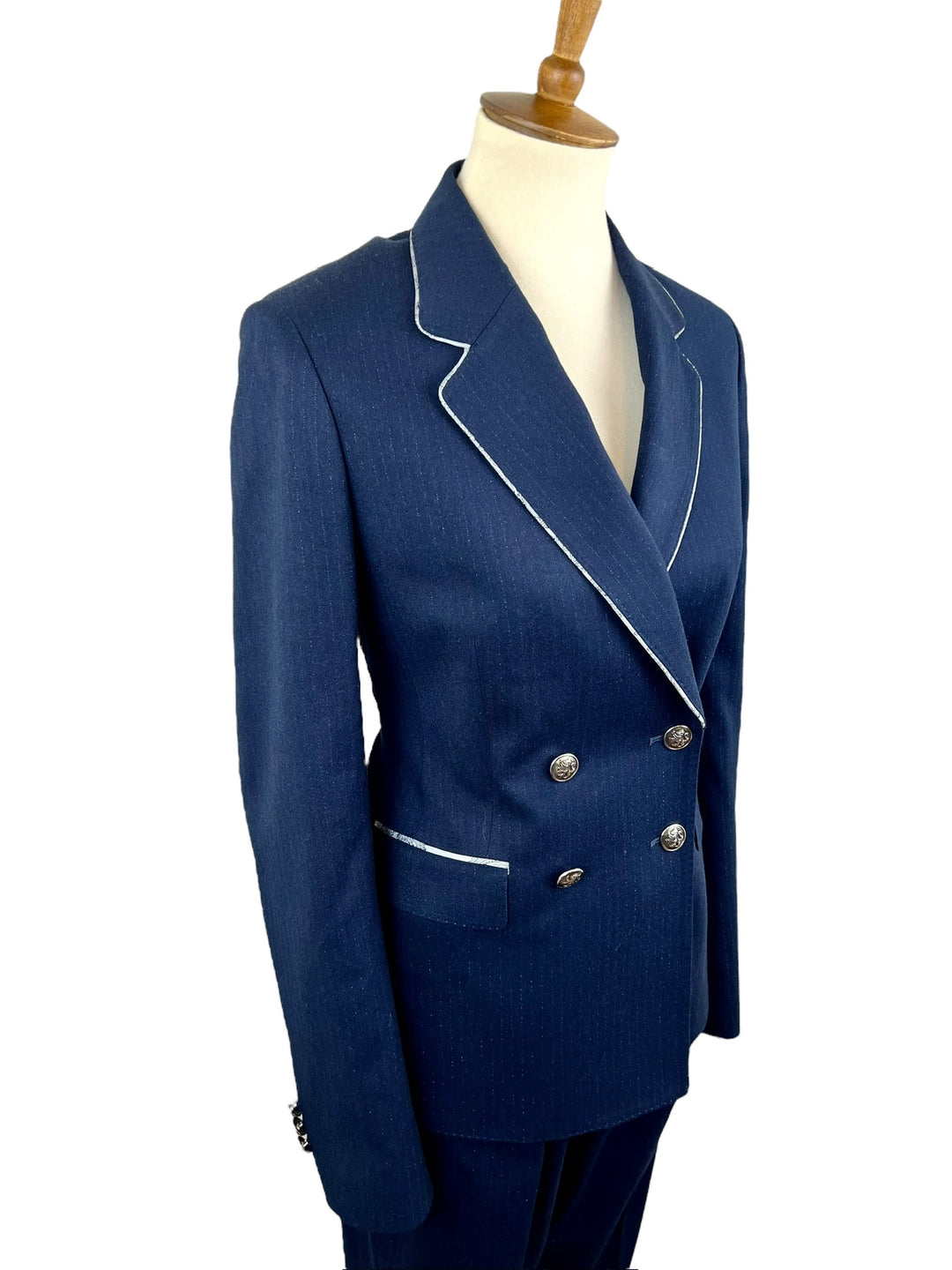Navy Pinstripe Showmanship Suit (Size 4)