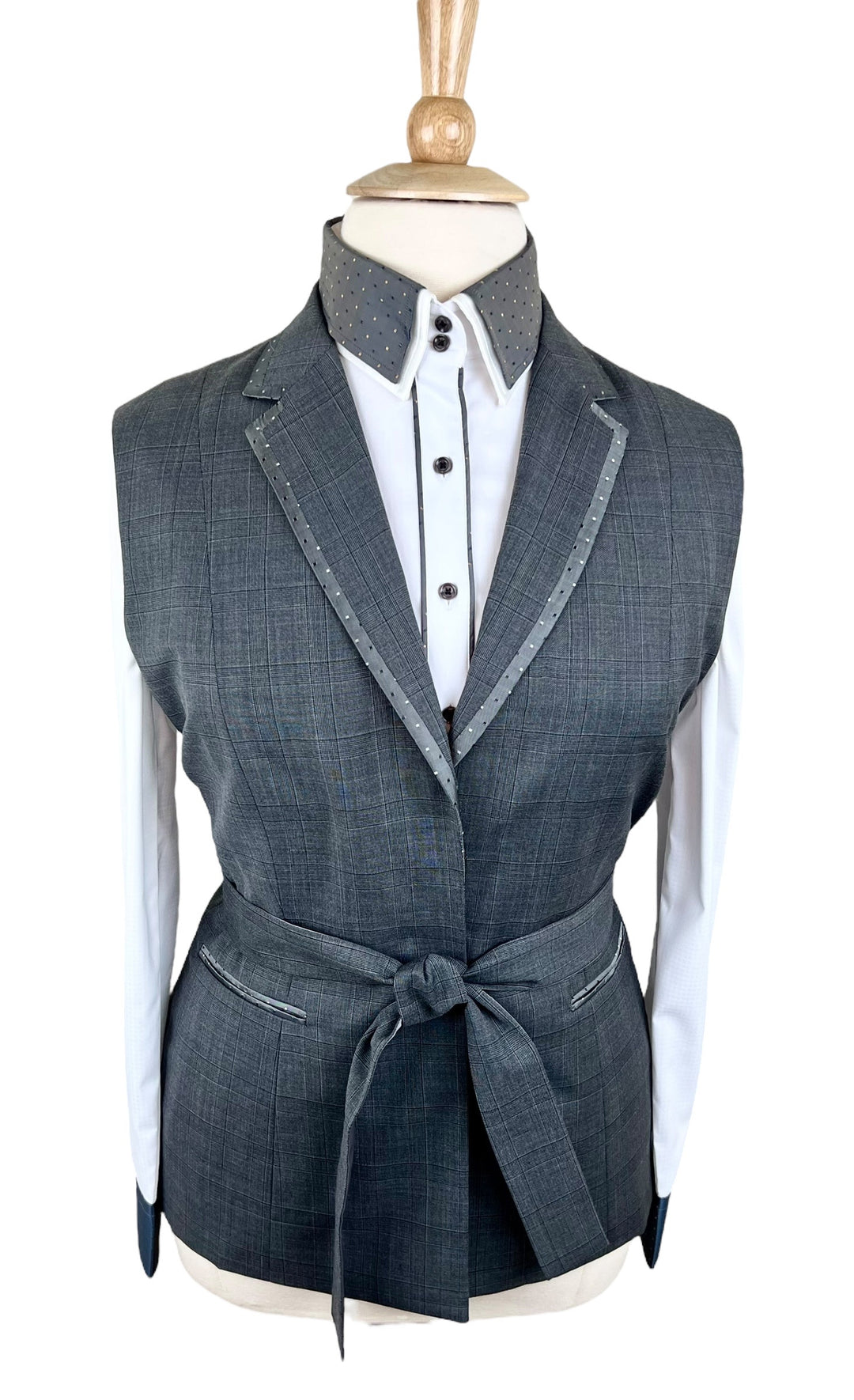 Charcoal Plaid Halter Vest (Size 14)