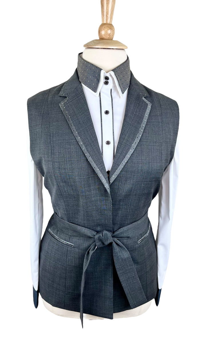 Charcoal Plaid Halter Vest (Size 14)