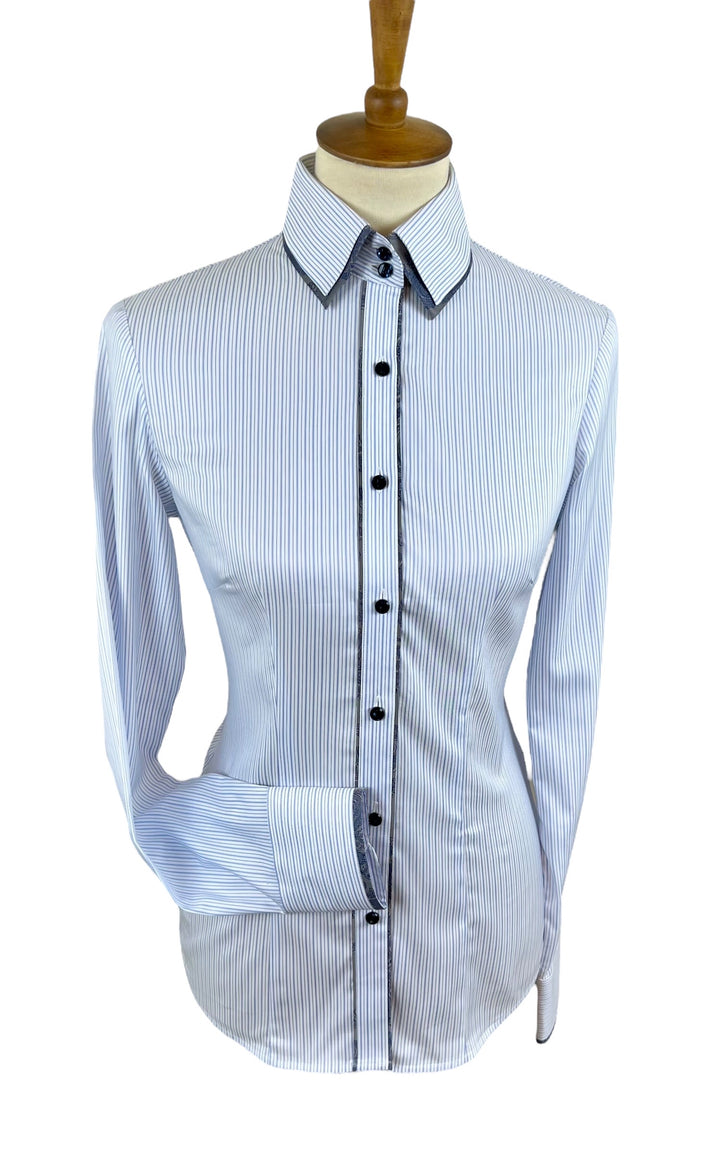 Blue Pinstripe Western Shirt (Size 34)