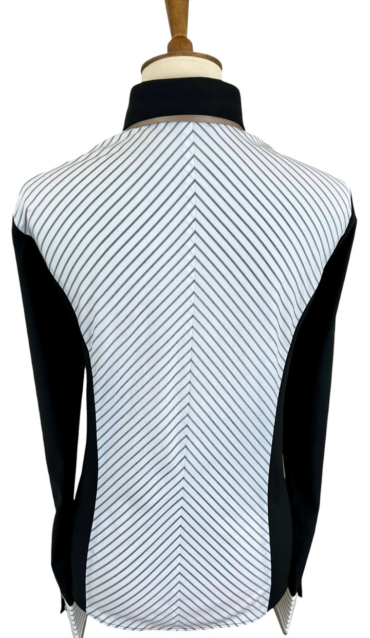 Black & White Pinstripe Western Shirt (Size 40)