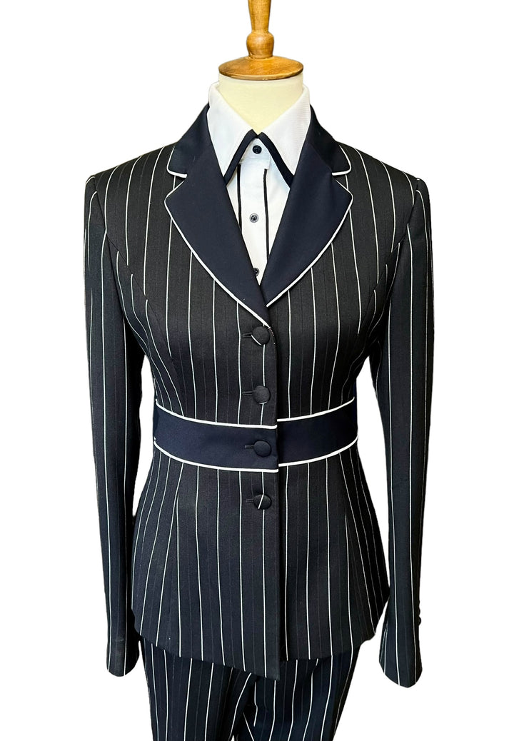 Black & White Pinstripe Showmanship Suit + Western Shirt - Ref. 151