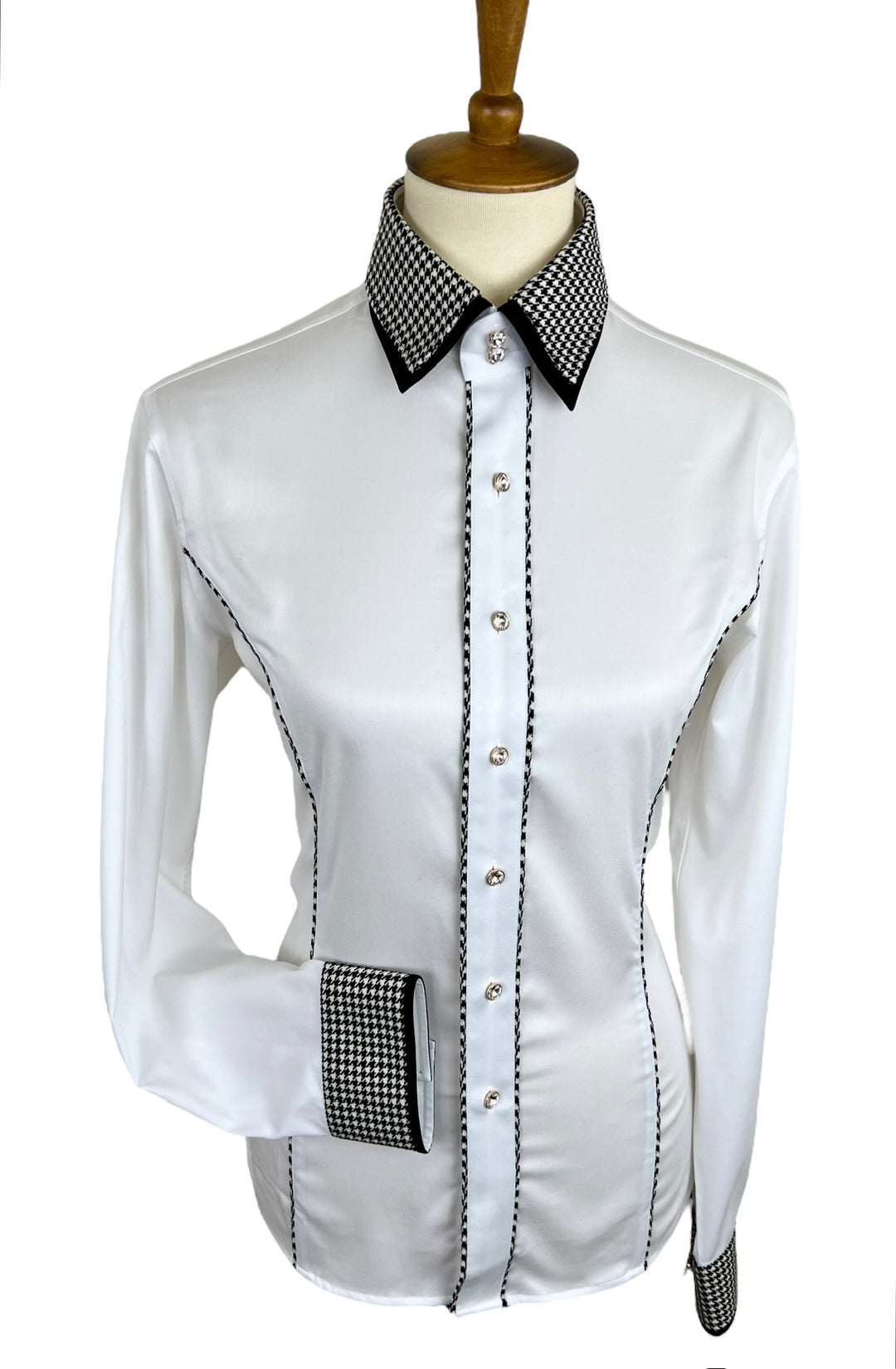 Black & White Houndstooth Western Shirt (Size 34)