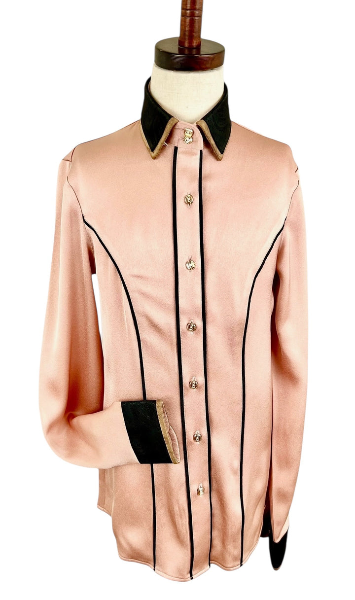Blush Silk Western Shirt (Size 26)