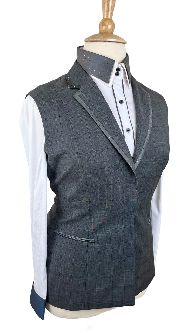 Charcoal Plaid Halter Vest (Size 14)